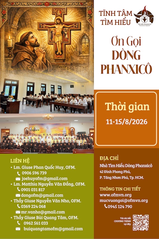 DÒNG PHANXICO - Khóa tình tâm tìm hiểu Ơn gọi